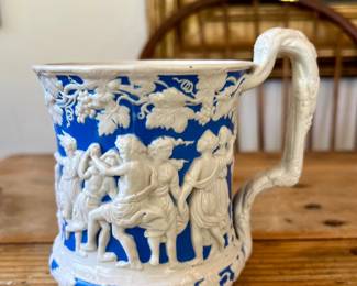 $95~ Antique Charles Meigh “Bacchanalian Dance” Relief Mug
