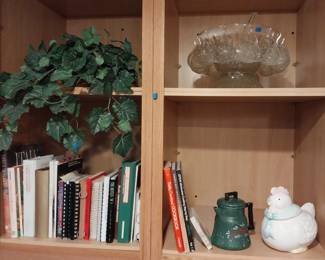 cook books, punch bowl, cookie jar