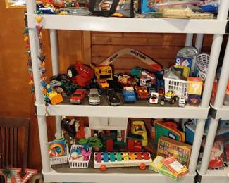 4pc Spider Man set, die cast cars, Fisher Price, Buddy L, Tonka