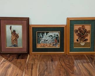 Crushed Stone & Sand Framed Art Trio