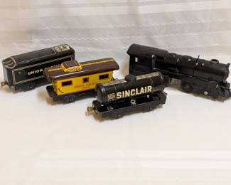 Marx Tin Litho Toy Train Cars Lot
