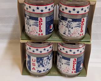 Libbey NASA Apollo 14 Boxed Glassware Lot of 8
