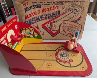 Marx-O-Matic All-Star Basketball Tin Metal Game w/box 