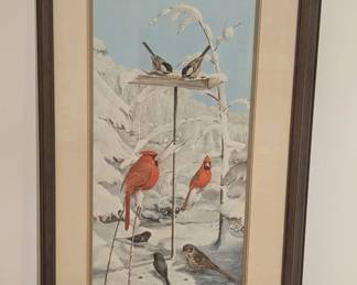 Ray Harm 'Winter Feeder' Signed Framed Print