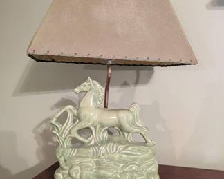 Vintage Ceramic Horse TV / planter Lamp