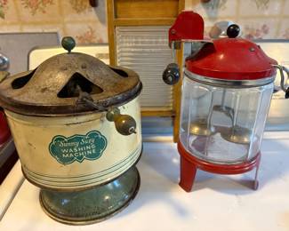 Antique Sunny Suzy Toy Washing Machine & Wolverine Toy Glass Washing Machine