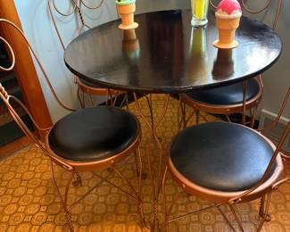 Vintage Ice Cream Parlor Table & Chair Set
