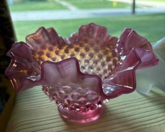 Fenton Cranberry Art Glass Bowl