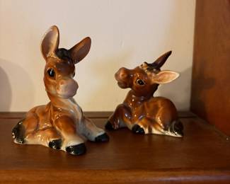 Vintage Sitting Donkey Salt & Pepper Set - Made in Japan
