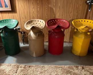 Vintage Dairy Milk Can Seats