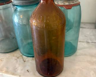 Amber Glass Clorox Bottle