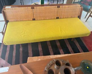 Hans J. Wegner GE 258 Teak and Cane Daybed Sofa for Getama