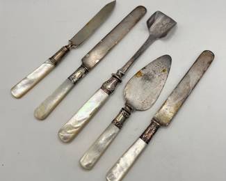 Sterling Silver Mother of Pearl Handle -- 5 pieces