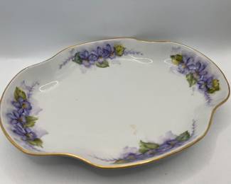 Gold trimmed porcelain serving platter