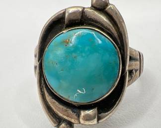 Sterling Silver Turquoise Cabochon Ring