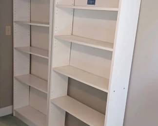 69” Tall White Storage Bookcase Shelves