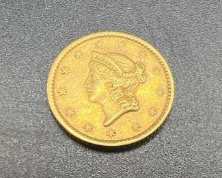 1851 Gold Liberty Head Gold Dollar Coin