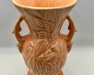 1940s McCoy Pottery Salmon-Pink Sculptural Vase