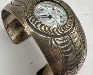 Sterling Silver Mother of Pearl Watch
