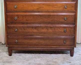 MCM Willett Solid Transitional Cherry Wood 4 Drawer Dresser