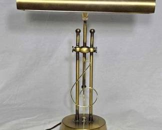 Vintage Brass Piano Lamp with Treble Clef