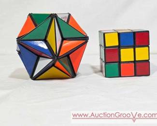 Vintage Rubix Cube and Alexanders Star Puzzle. added rubix cube keychain