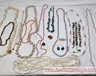 Natural Stone and Seashell Jewelry