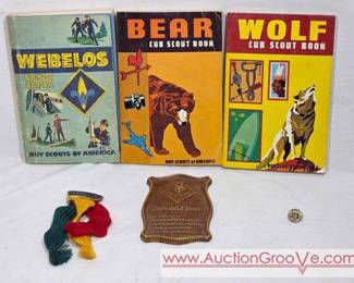 1967 Boy Scouts Of America Books, Plaque and Pins