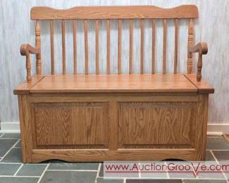 Oak Storage Bench