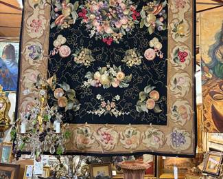 Beautiful Large needlepoint rug vintage