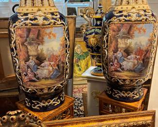 A pair of fabulous palace vases