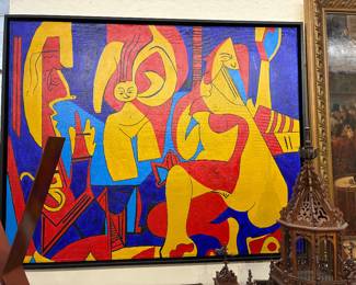 Fabulous large modern oil on canvas