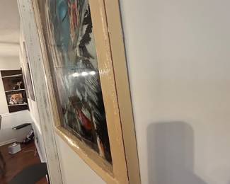Side view of art on glass