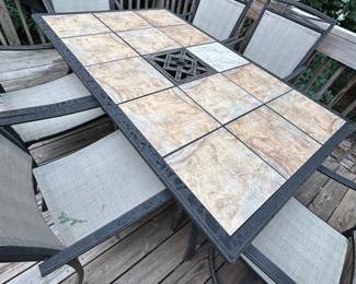 6 seated patio table and chairs 