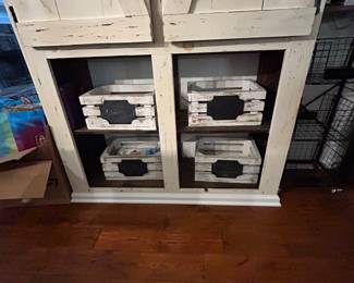 Wooden Storage cubbies with chalkboard front 