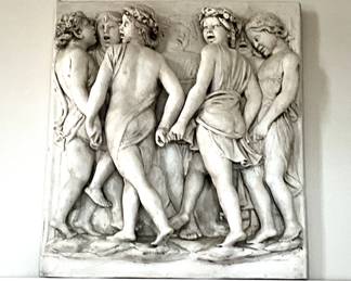 LARGE SCULPTURE RELIEF OF CHORAL DANCERS
