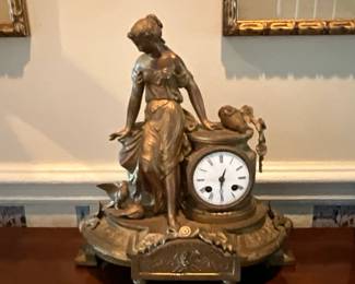 ART NOUVEAU FRENCH FIGURAL CLOCK 