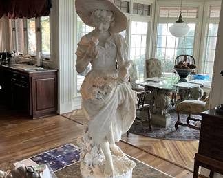 VTG 2.5FT SOAPSTONE SCULPTURE SIGNED V.POCHINI