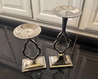 Silver and crystal candle holders!