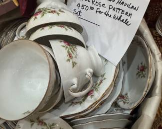 54 pieces china by Johann Havilan- Moss Rose Pattern. 