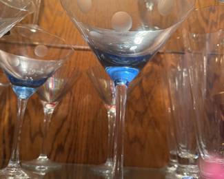 A variety of mi casa and Waterford martini and glassware selection. 