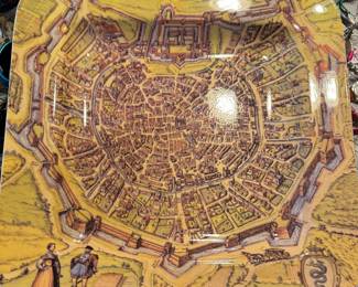Italian town printed on this serving or decorative plate
