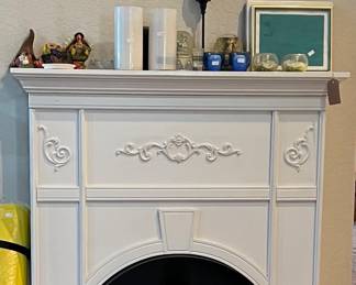White Faux Mantel