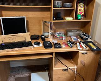 Office Desk with electronics