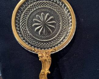 Vintage Crystal Pressed Glass Ladle Dish