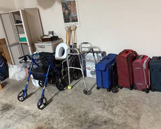 suitcases, walkers, other medical, storage cabinet
