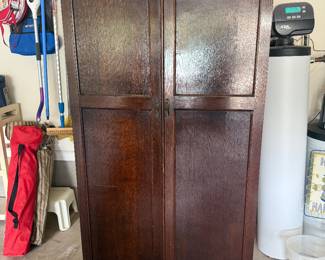 early-mid 20th-century oak gentleman's wardrobe