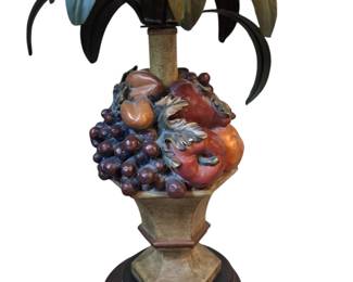 Handpainted Fruit Foliage Table Lamp