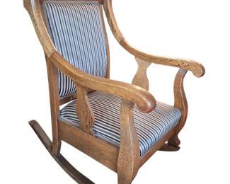 Antique Arts & Crafts Tiger Oak Rocking Chair