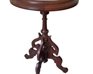 Antique Victorian Eastlake Marble Top Pedestal Table